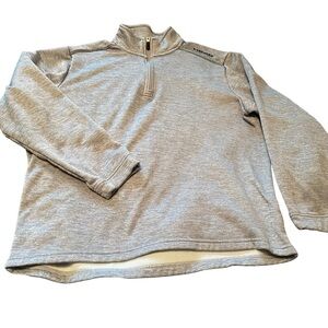 Head Mens Athletic 1/4 Zip Grey Heathered Sweater-Size Large